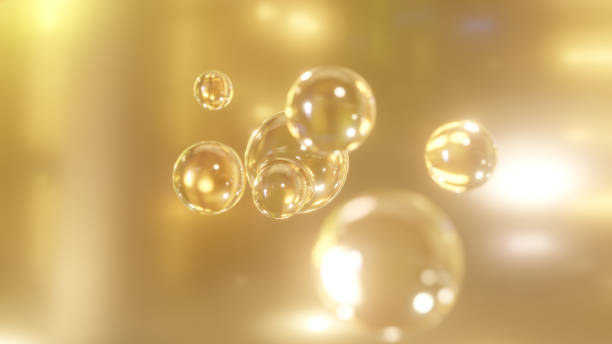 Bubbles merge and become nutritious serum stock photo