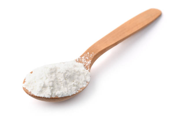 istock Wooden spoon of corn starch 1411073105