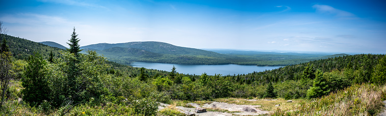 Scenic Overlook of Echo Lake in Acadia National Park, Maine, USA. High quality photo