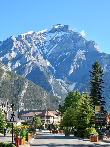 The town of Banff, a mountain resort in Alberta, Canada.