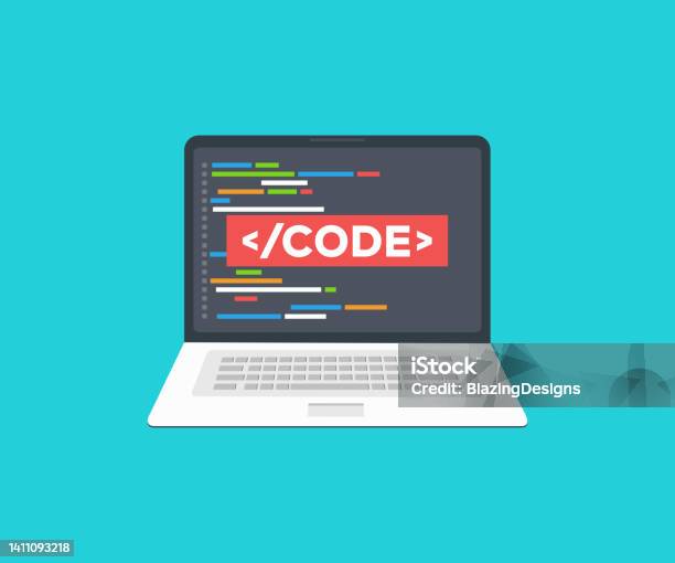 Computer Software With Programming Coding Text Application Window On ...