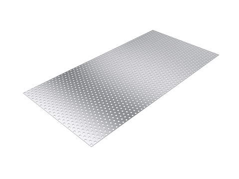 perforated sheet, 3D rendering, isolated on white background, illustration