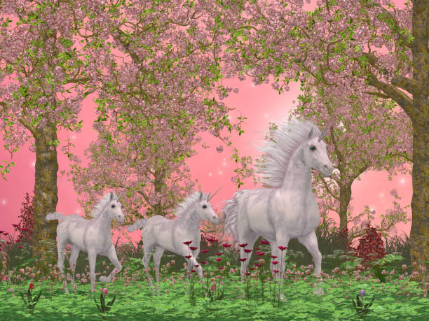 istock Unicorn Mother with Twins 1411098823