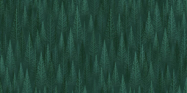 nahtloser grüner waldhintergrund - wood abstract backgrounds wallpaper pattern stock-grafiken, -clipart, -cartoons und -symbole