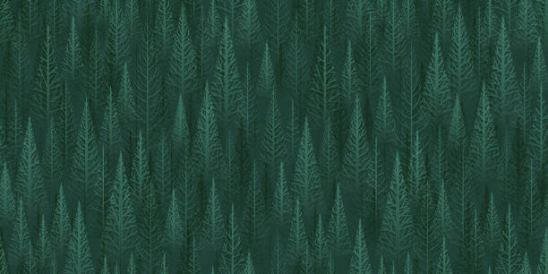 бесшовный зеленый фон леса - lumber industry reforestation tree forest stock illustrations