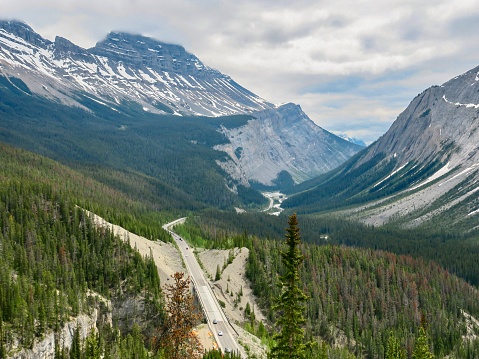 The Road connecting Banff and Jasper in the Canadian Rockies is considered to be the most scenic drive in Canada. The most breathtaking section of the road trip is Icefield Parkway which passes through pristine landscape of giant mountains, mighty glaciers, waterfalls, lakes, rivers and forests.