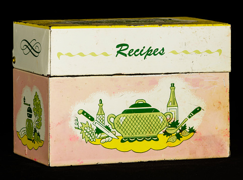 Vintage worn recipe box