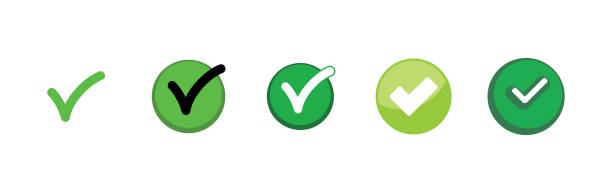 istock Check mark icons. Green checklist tick symbol. Approved and positive symbol. 1411115047