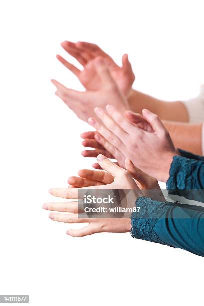 Mãos Palmas Em Fundo Branco - Fotografias de stock e mais imagens de Adulto - Adulto, Bater Palmas, Fotografia - Imagem