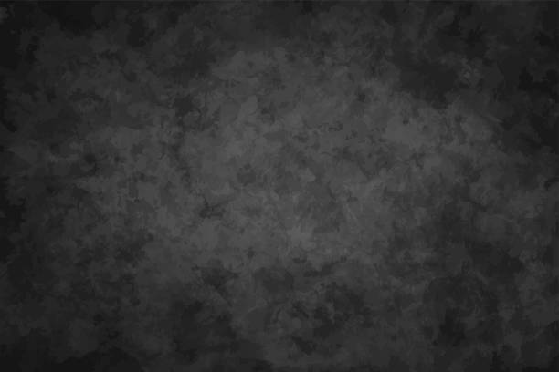 ilustrações de stock, clip art, desenhos animados e ícones de elegant black background vector illustration with vintage distressed grunge texture and dark gray charcoal color paint - mottled