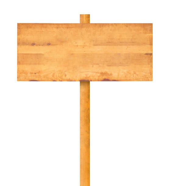istock Old wooden sign isolated on white background 1411124085