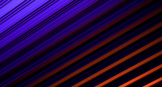 The Bright purple-orange textural background. Design concept ceiling architectural form with neon illumination.3D render.