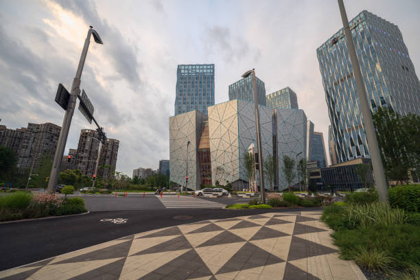 istock Riverside buildings in Chengdu at dusk 1411128059