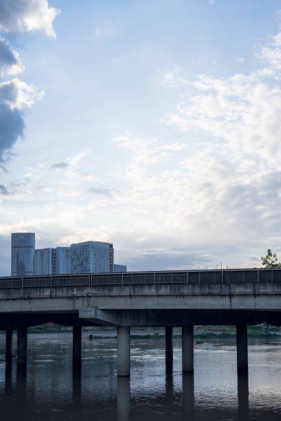 istock Riverside buildings in Chengdu at dusk 1411128940