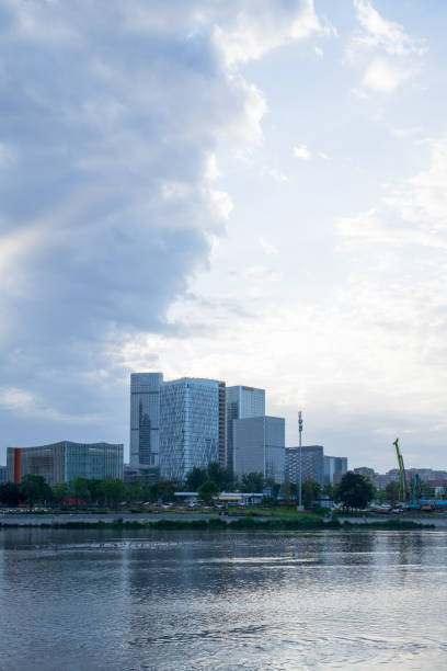 istock Riverside buildings in Chengdu at dusk 1411128943