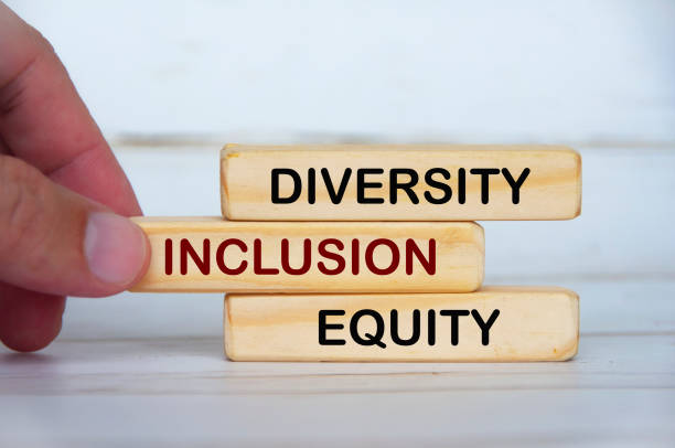 istock Hand holding wooden blocks with text - Diversity, inclusion and equity. 1411135533