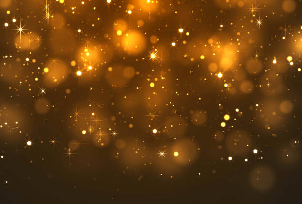istock Glittering Bokeh Lights with Stars Abstract Background 1411139709