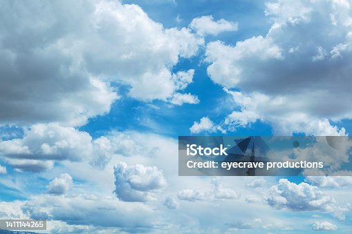 istock Wispy Storm Clouds Blue Sky Cloudscape Colorado Outdoors Background Photo Series 1411144265