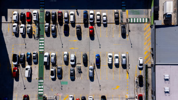 istock Shopping centre parking lot shot from above 1411145009