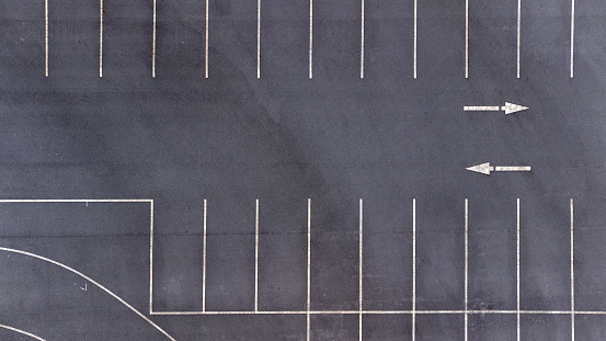 Abstract image of parking lot shot from above in urban environment on the Gold Coast, Australia