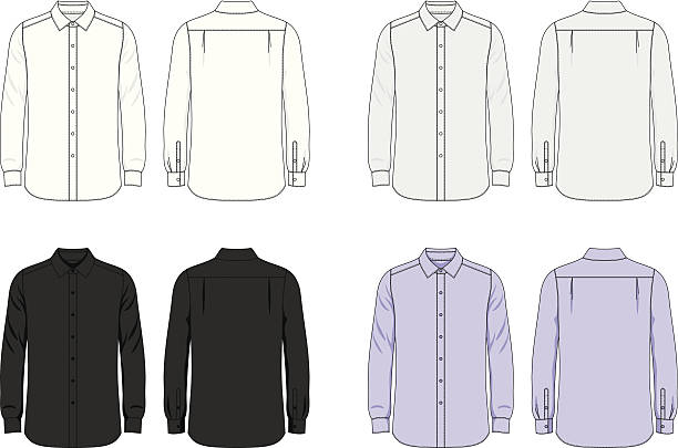 illustrazioni stock, clip art, cartoni animati e icone di tendenza di vuoto camicia maschile - camicia