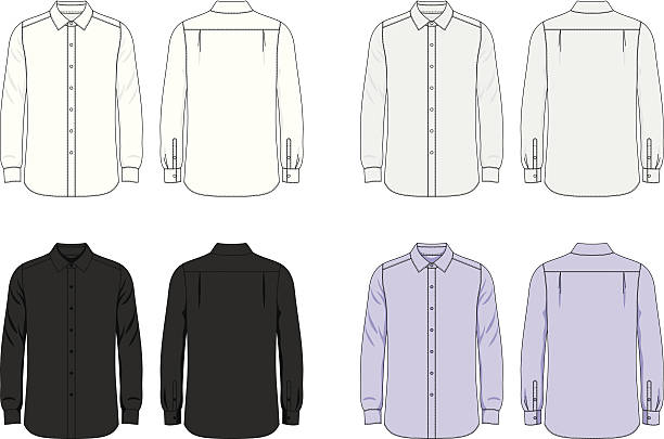 Blank male shirt See also: button down shirt stock illustrations