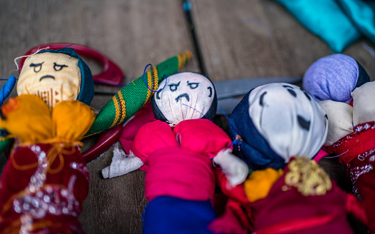 Valencia, Spain, March 14 2023 - Las Fallas Festival Papier Mache Sculptures in the street which on 19 March are burnt to celebrate St Joseph