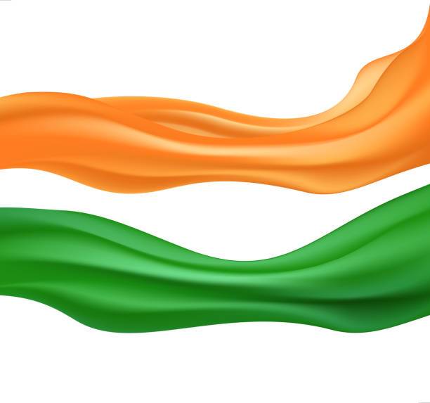 indische flagge weht - indian flag india flag celebration stock-grafiken, -clipart, -cartoons und -symbole