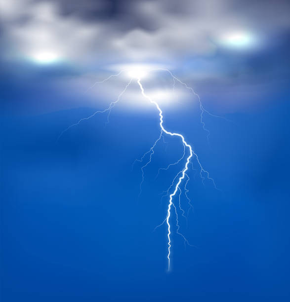 lightning sky lightning from dense clouds design lightning thunderstorm electricity cloud stock illustrations