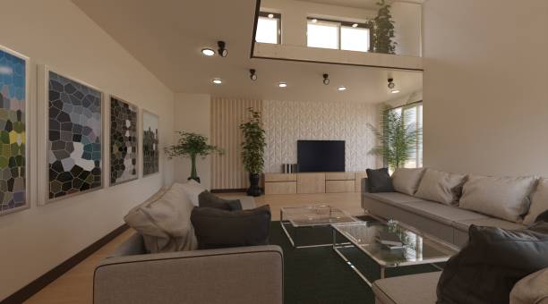 istock Living room interior concept 3d illustration 1411156478
