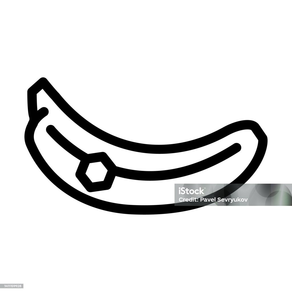 Whole Banana Line Icon Vector Illustration Stock Illustration ...