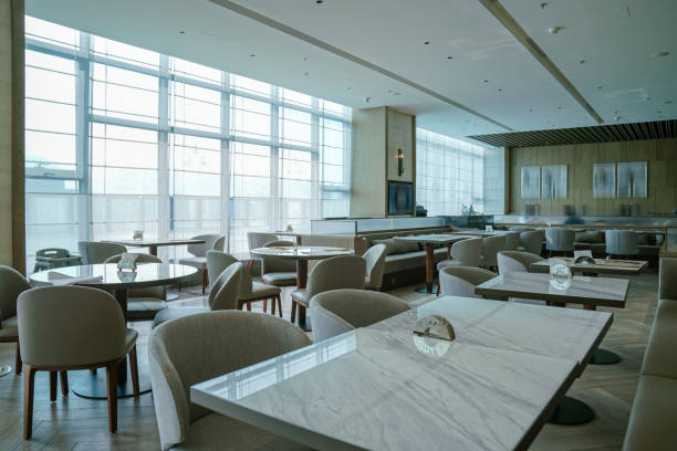 istock Restaurant and lounge bar interior, part of hotel 1411160846