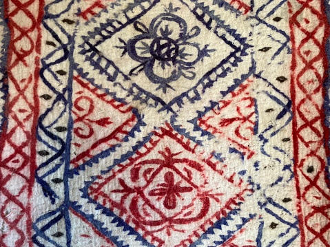 Traditional colorful old turkish carpet