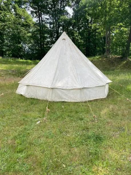 The tent is part of an reenactment scene