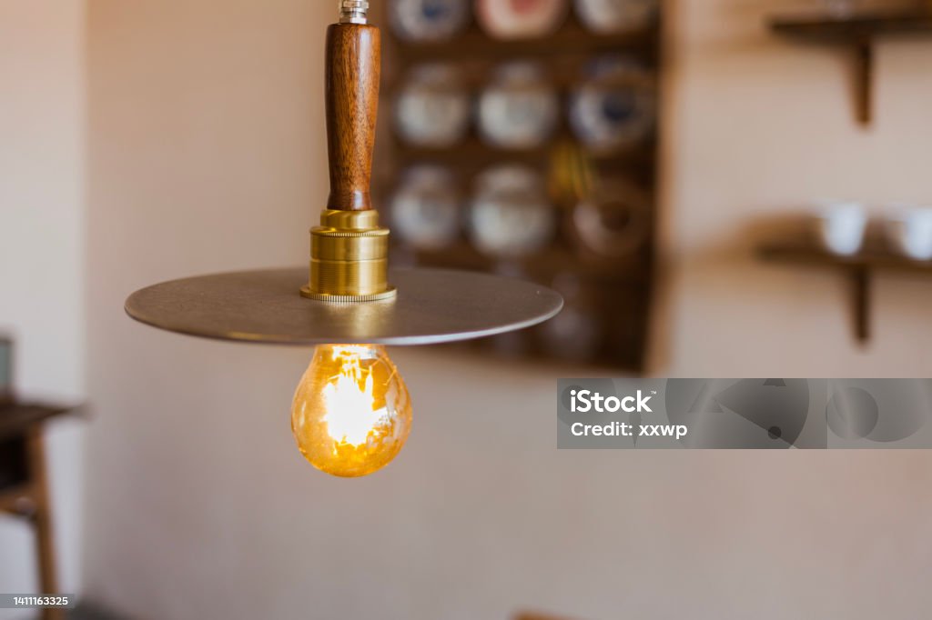 A chandelier in a cafe Art Stock Photo