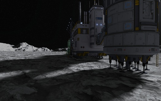 3D Illustration. Moon colony. Base on Moon. Life on Moon.