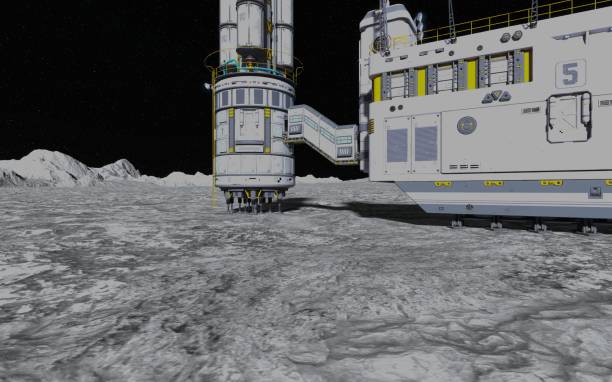 istock Moon colony. Base on Moon. Life on Moon. 3d Illustration. 1411163740