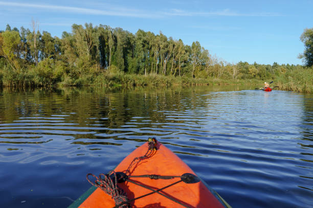 istock Kayaking on the river. Canoeing. Active recreation on the water. 1411165382
