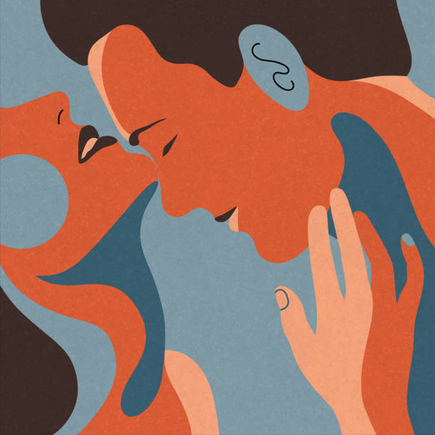 zakochana para - passion people love sensuality stock illustrations