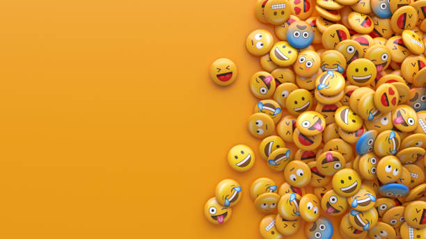 istock 3D rendering of a bunch of emojis with faces representing different emotions with copy space. 1411170839