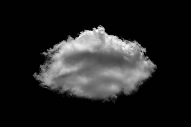 istock Separate white clouds on a black background have real clouds. White cloud isolated on a black background realistic cloud. white fluffy cumulus cloud isolated cutout on black background 1411172322