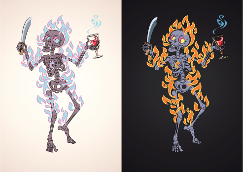 Skeleton Getting Angry Angry Skeleton In Fire Stock Illustration - Download Image Now - Anger ...