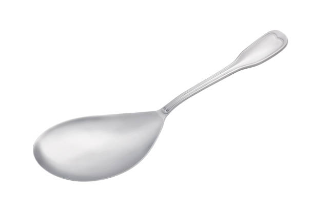 istock Large salad stainless steel spoon, cut out, photo stacking 1411178029