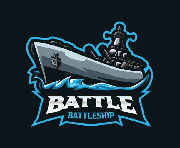 Vector illustration of Battleship mascot logo design