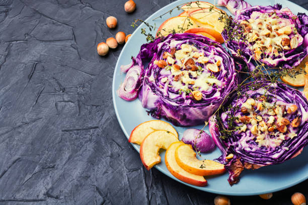 istock Baked vegan red cabbage steaks 1411180569