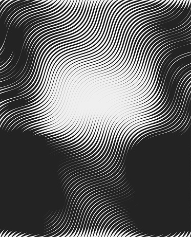 abstract black and white smooth wave stripe pattern background for design