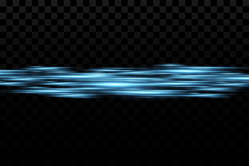 Motion light effect for banners. Blue lines. The effect of speed on a blue background.