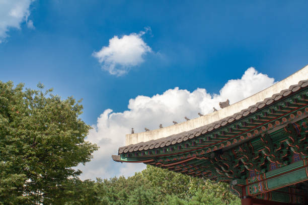 istock Korean traditional hanok roof architecture 1411182718