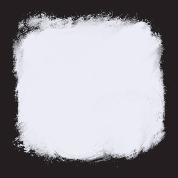 illustrations, cliparts, dessins animés et icônes de peinture acrylique à l’huile blanche sur fond noir. texture de peinture au pinceau d’art blanc à vendre bannière et carte de visite. illustrateur vectoriel. - gruge backgrounds acrylic concrete
