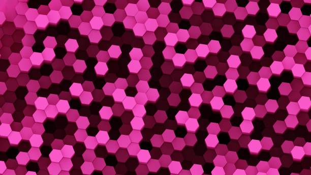 istock Pink hexagon 3D background texture. 3d rendering illustration. Futuristic abstract background. Modern technology 1411185552